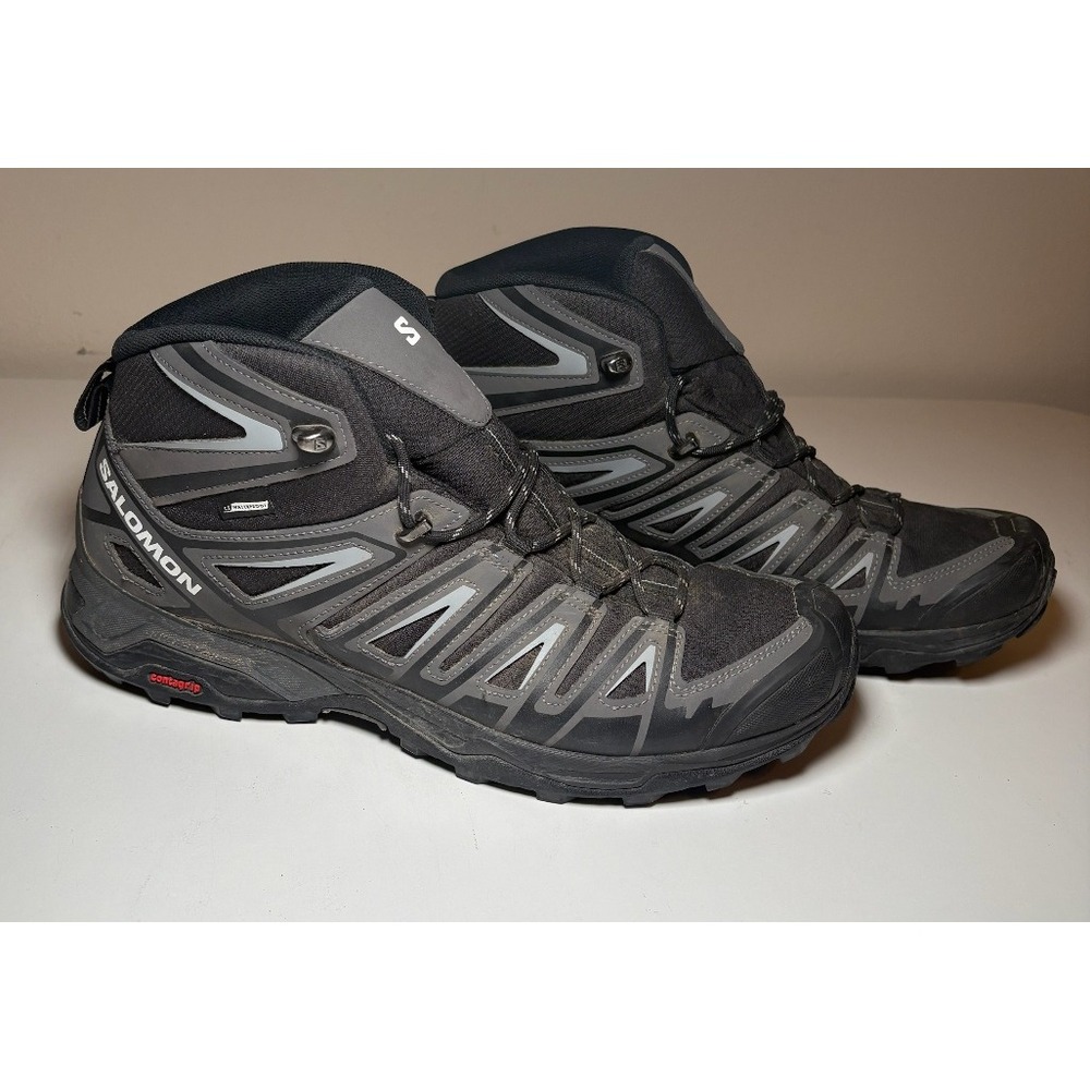 Salomon Men's X Ultra Pioneer Mid Waterproof Hiking Shoes | Gray/Black | Size 12 - Picture 7 of 11